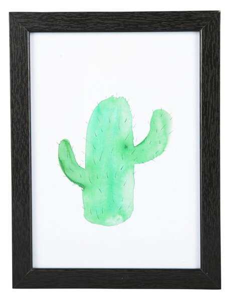 Cactus fali kép fekete kerettel, 13 x 18 cm - PT LIVING
