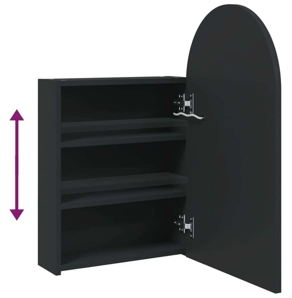 VidaXL Íves Tükör Szekrény - Fürdőszoba - 70cm