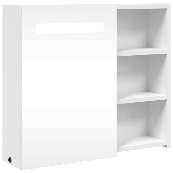 VidaXL Fürdőszobaszekrény LED-del - Fehér - 60x13x52 cm