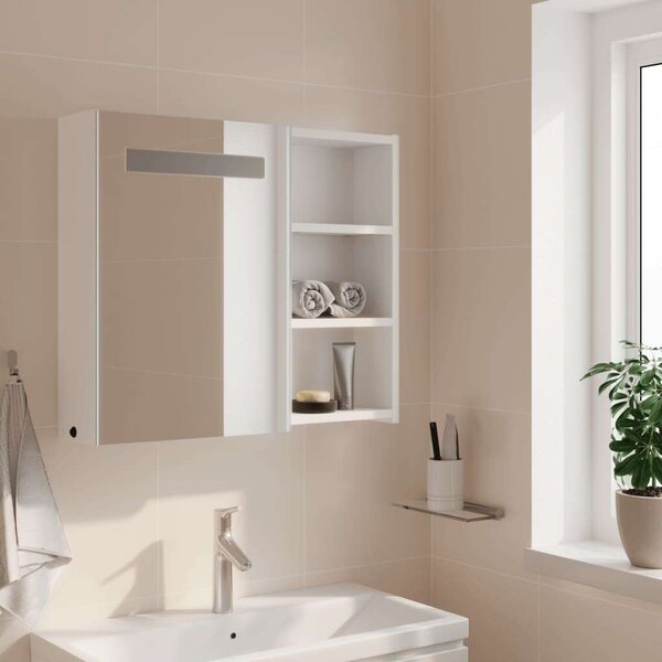 VidaXL Fürdőszobaszekrény LED-del - Fehér - 60x13x52 cm