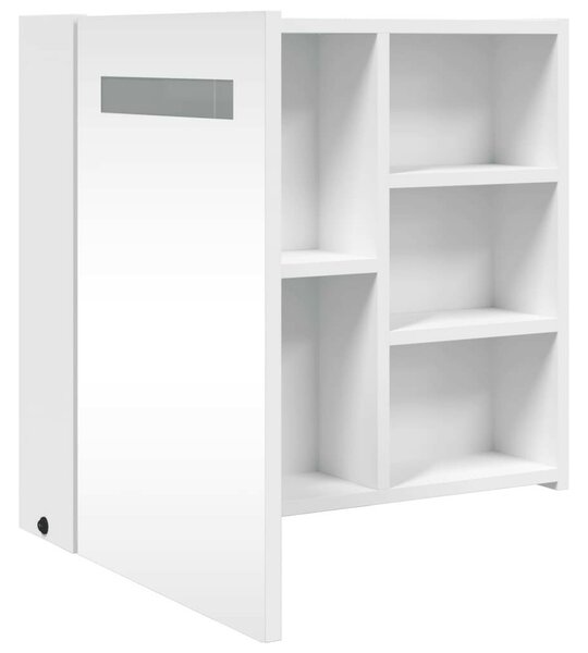 VidaXL Fürdőszobaszekrény LED-del - Fehér - 60x13x52 cm
