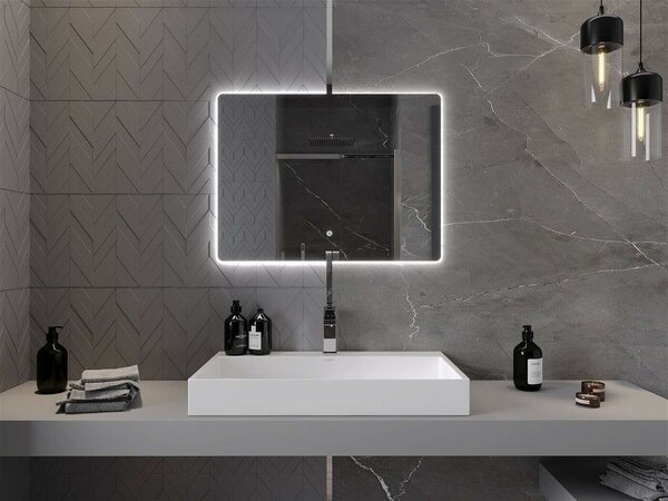 Mexen Sun LED Tükör - 80x60 cm, Páramentesítővel