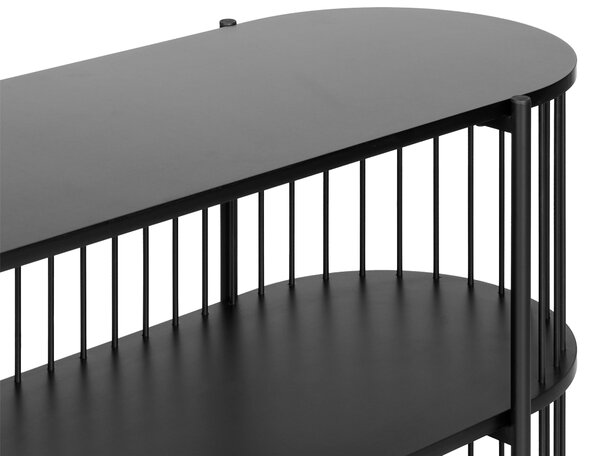 Kétszintes polcos elem BIRSON 80 cm Fekete