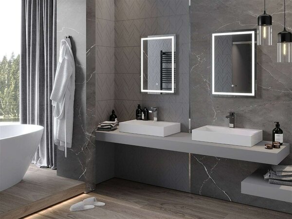 Mexen Miko LED Tükör - 60x80 cm, Páramentesítővel