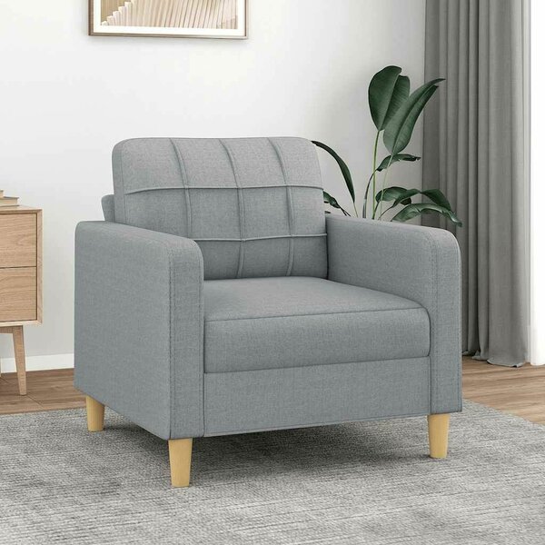 Modern Fotel - Világosszürke Szövet - 60 cm Ülőfelület