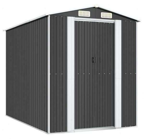 VidaXL kerti fészer 192 x 274 x 223 cm, antracitszürke, horganyzott acél