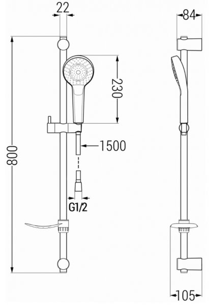 Mexen Alexa DQ40 zuhanykészlet, arany - 71204DQ40-50