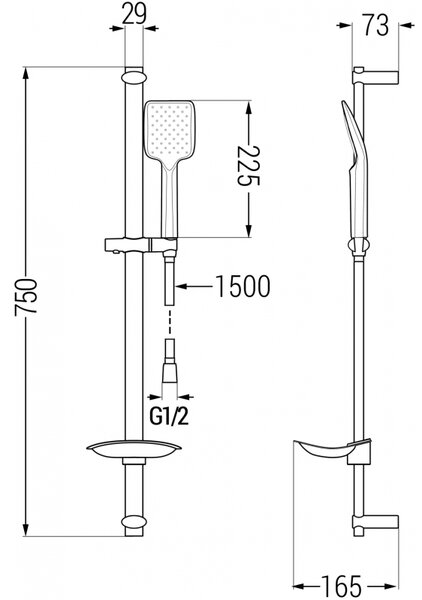Mexen Axel DB62 kád szett, fekete - 73803DB62-70