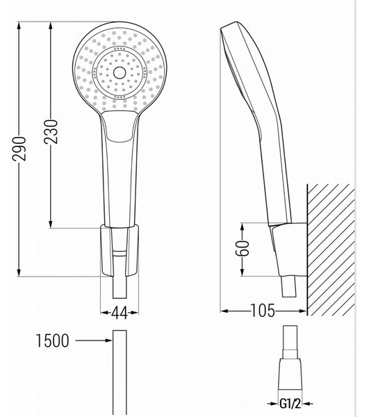 Mexen Fabia R05 kádtöltő csaptelep zuhanyszettel, króm - 74653R05-00