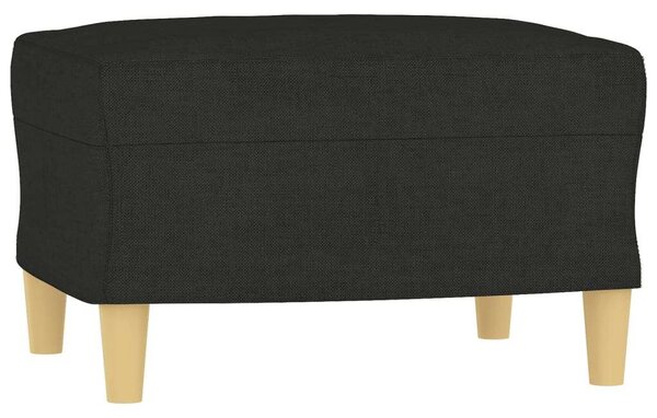 Fekete szövet kanapéfotel lábtartóval 60 cm