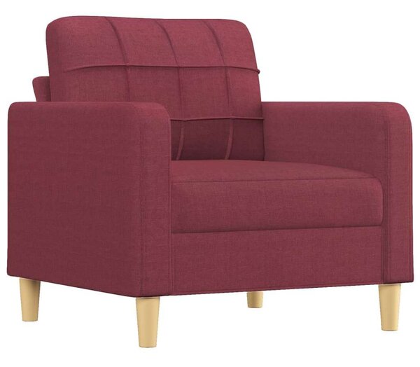 Bordó szövet kanapéfotel lábtartóval 60 cm
