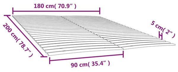 Fenyő Ágyrács - 48 Léces - 90x200 cm - 2 db