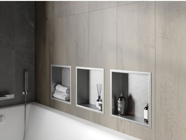 Mexen X-Wall-R fali polc peremmel, 30 x 30 cm, inox - 1910303010