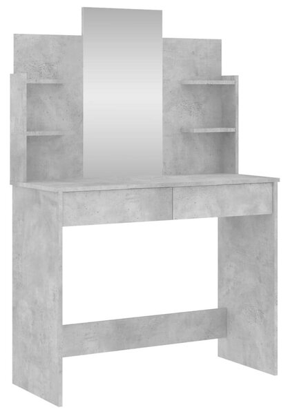 Modern Sminkasztal Tükörrel - Betonszürke - 96x39x142 cm