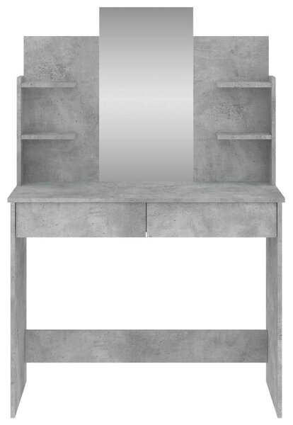 Modern Sminkasztal Tükörrel - Betonszürke - 96x39x142 cm