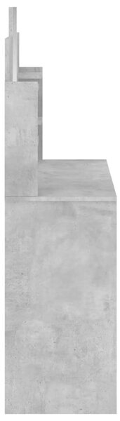 Modern Sminkasztal Tükörrel - Betonszürke - 96x39x142 cm