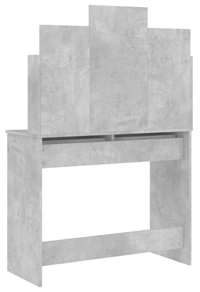 Modern Sminkasztal Tükörrel - Betonszürke - 96x39x142 cm