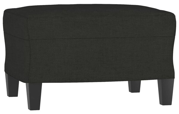 Fekete szövet kanapéfotel lábtartóval 60 cm