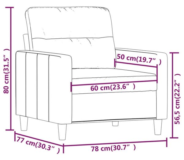 Modern Fotel - Sötétszürke Szövet - 60 cm