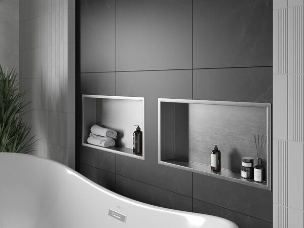 Mexen X-Wall-R fali polc gallérral 60 x 30 cm, inox - 1910603010