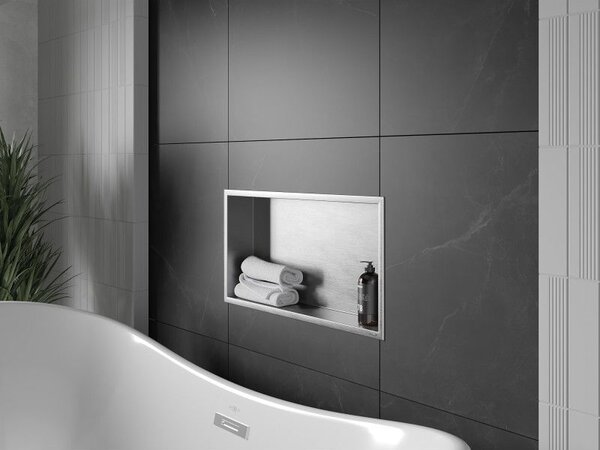 Mexen X-Wall-R fali polc gallérral 60 x 30 cm, inox - 1910603010