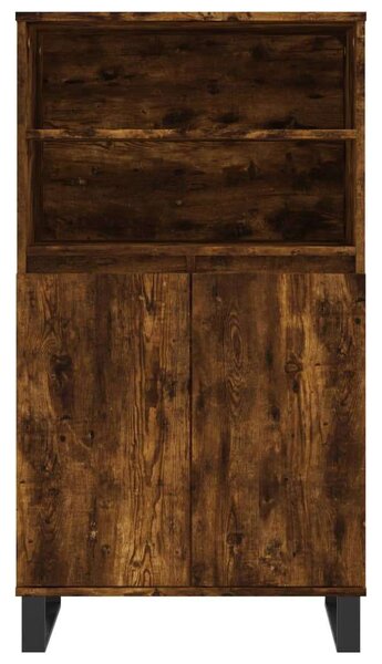 Füstös tölgy színű szerelt fa magasszekrény 60 x 36 x 110 cm