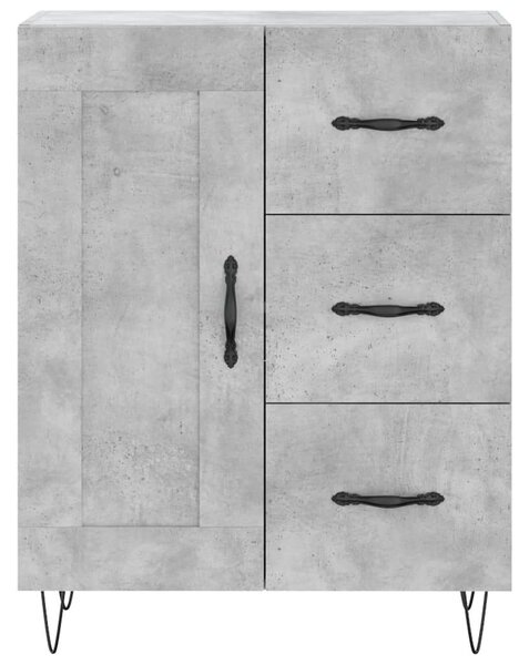 Betonszürke szerelt fa magasszekrény 69,5 x 34 x 180 cm