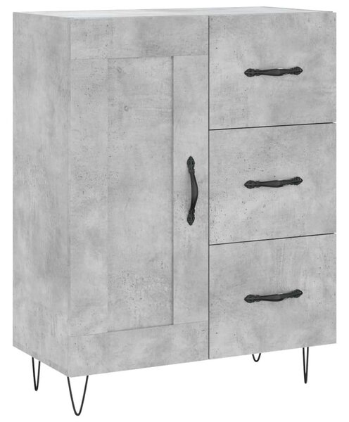 Betonszürke szerelt fa magasszekrény 69,5 x 34 x 180 cm
