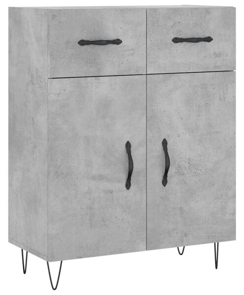 Betonszürke szerelt fa magasszekrény 69,5 x 34 x 180 cm