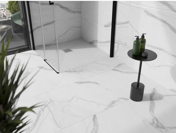 Mexen Stone+ négyzet alakú kompozit zuhanytálca 70 x 70 cm, fehér - 44107070
