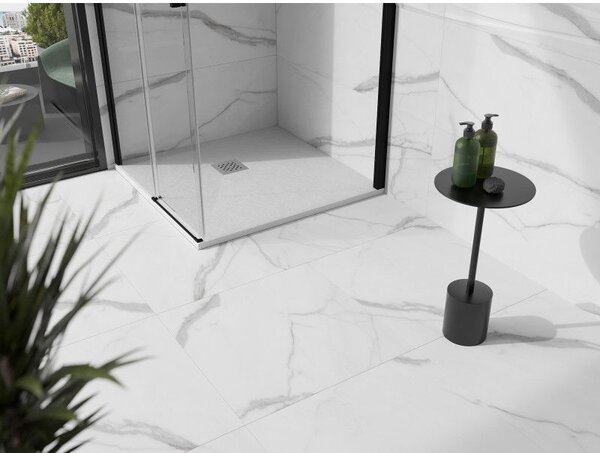 Mexen Stone+ négyzet alakú kompozit zuhanytálca 70 x 70 cm, fehér - 44107070