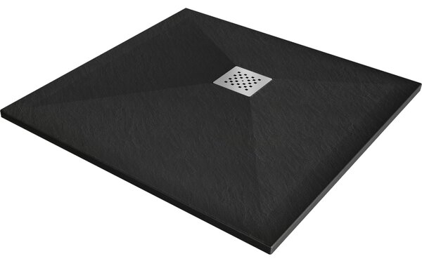 Mexen Stone+ kompozit zuhanytálca négyzet alakú 70 x 70 cm, fekete - 44707070