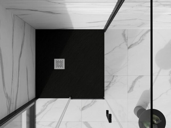 Mexen Stone+ kompozit zuhanytálca négyzet alakú 70 x 70 cm, fekete - 44707070