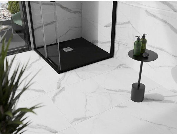 Mexen Stone+ kompozit zuhanytálca négyzet alakú 70 x 70 cm, fekete - 44707070