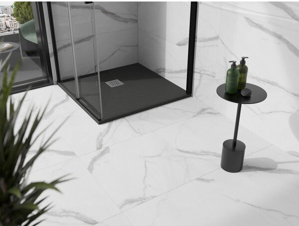 Mexen Stone+ kompozit négyszögletes zuhanytálca 70 x 70 cm, antracit - 44717070