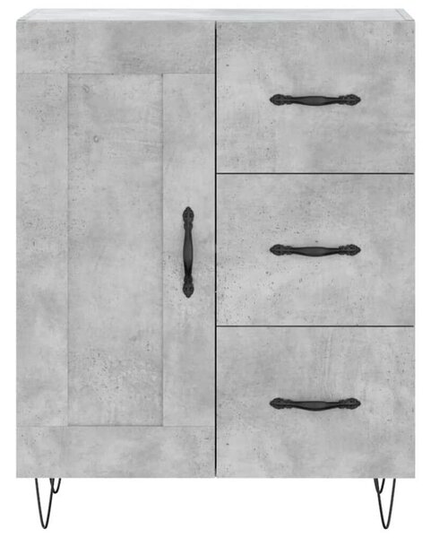 Betonszürke szerelt fa magasszekrény 69,5 x 34 x 180 cm