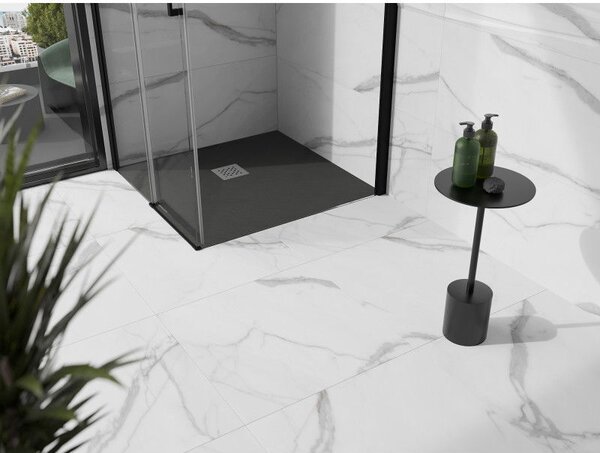 Mexen Stone+ kompozit négyszögletes zuhanytálca 70 x 70 cm, antracit - 44717070