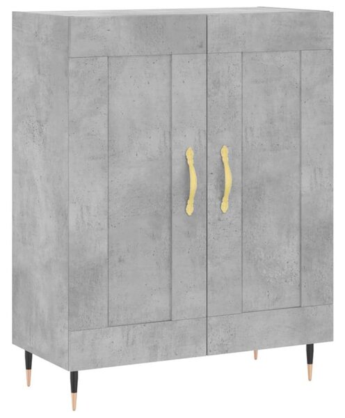 Modern Magasszekrény - Beton Szürke - 69,5x34x180 cm