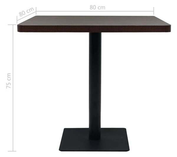 Bisztró Asztal - MDF/Acél - 80x80 cm