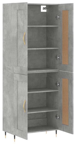 Modern Magasszekrény - Beton Szürke - 69,5x34x180 cm