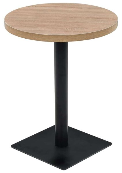 Kerek Bisztróasztal - Tölgyfa MDF/Acél - 60x75 cm