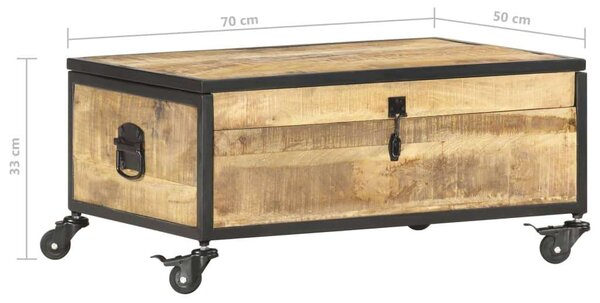 MangoFa Dohányzóasztal Tárolóval - 70x50x33 cm