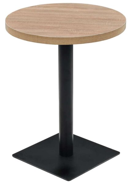 Kerek Bisztróasztal - Tölgyfa MDF/Acél - 60x75 cm