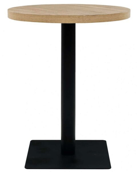 Kerek Bisztróasztal - Tölgyfa MDF/Acél - 60x75 cm
