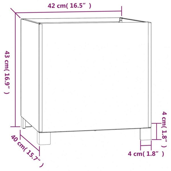 VidaXL 2 db rozsda színű corten acél növénytartó lábbal 42x40x43 cm