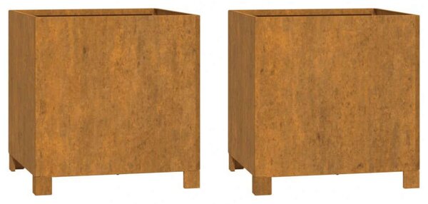 VidaXL 2 db rozsda színű corten acél növénytartó lábbal 42x40x43 cm