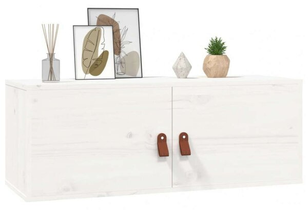 VidaXL 2 db fehér tömör fenyőfa faliszekrény 80 x 30 x 30 cm