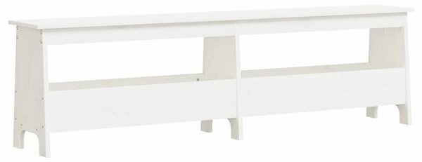 Fenyőfa Előszoba Pad - Fehér - 160x28x45 cm