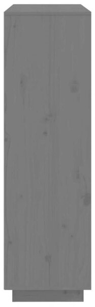 VidaXL szürke tömör fenyőfa magasszekrény 110,5 x 35 x 117 cm