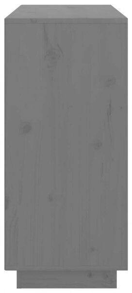 VidaXL szürke tömör fenyőfa tálalószekrény 111 x 34 x 75 cm